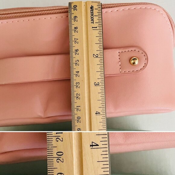 Cosmetics Makeup Organizer Bag with Handle Pink Large Capacity Perfect for Trave - Picture 9 of 12